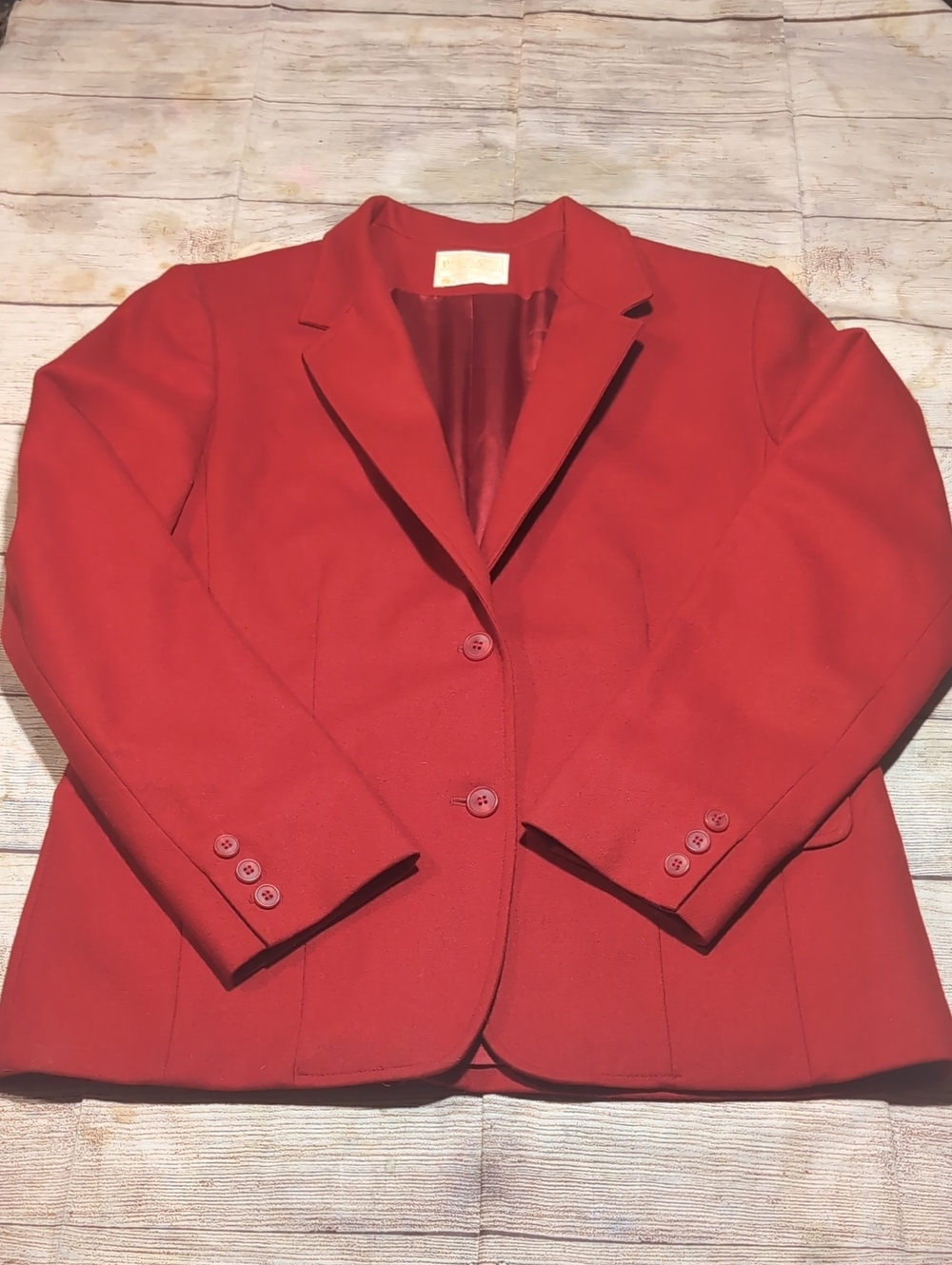 Pendleton Women's Vintage Pure Virgin Wool Red Blazer Size 14 Made In U. S. A.